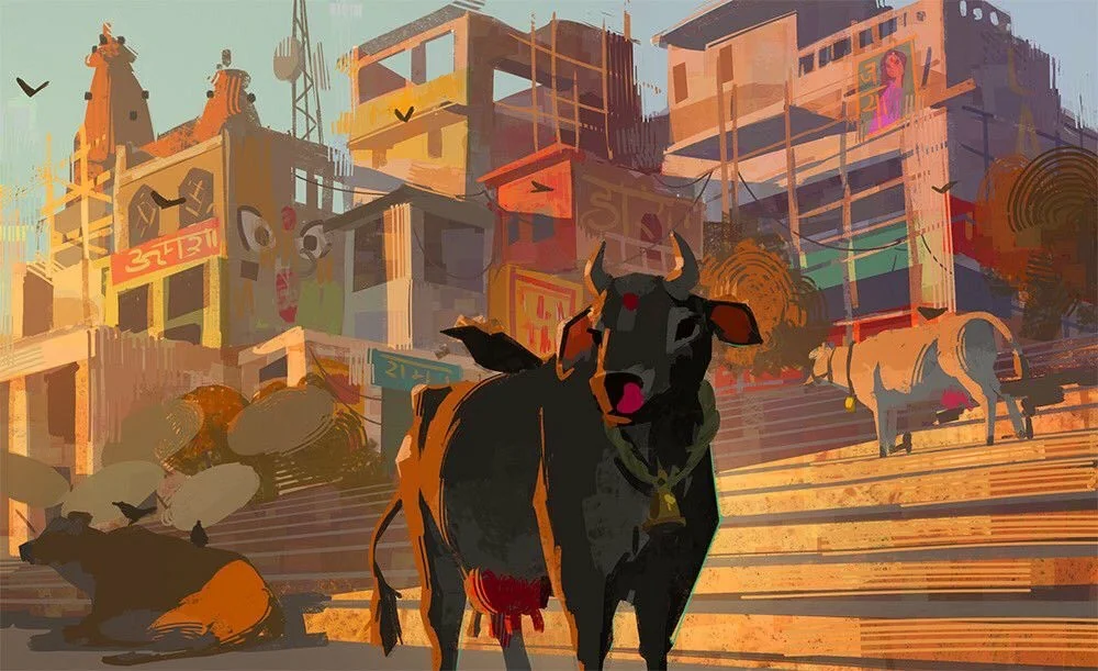 Holy Cow Seva and Temple Courtyard Respect